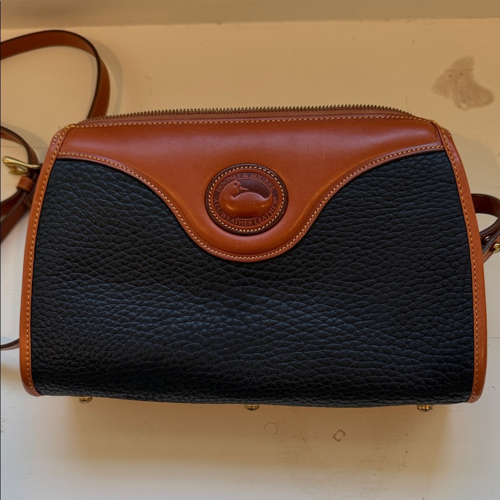 Dooney & Bourke Black and Brown Leather Crossbody